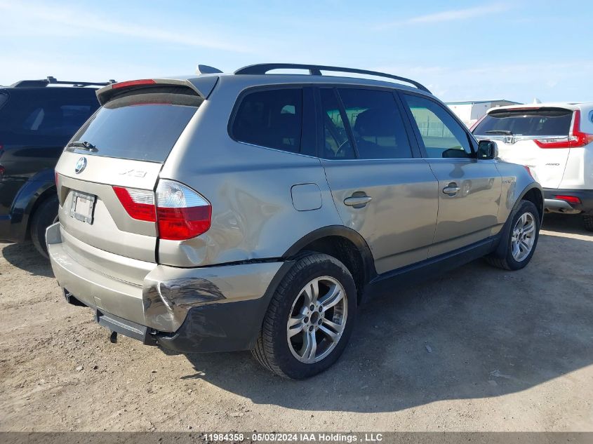 2008 BMW X3 3.0Si VIN: WBXPC93498WJ19332 Lot: 11984358