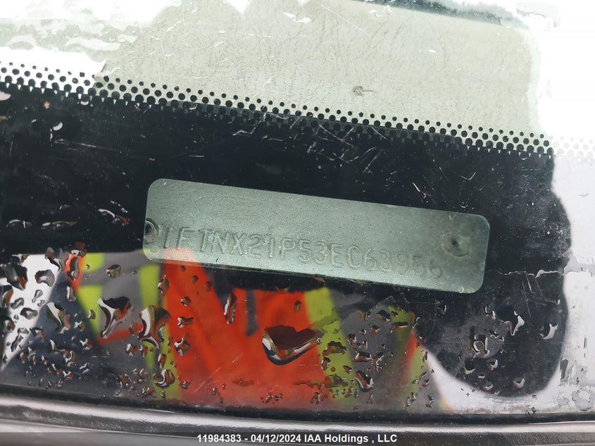 2003 Ford Super Duty F-250 VIN: 1FTNX21P53EC63956 Lot: 11984383