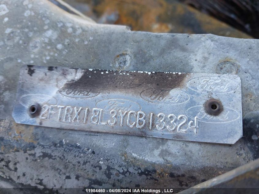 2000 Ford F150 VIN: 2FTRX18L3YCB13324 Lot: 11984460