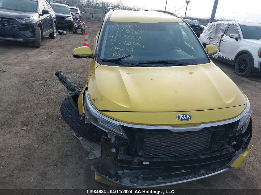 2021 Kia Seltos VIN: KNDEP2AA6M7072841 Lot: 11984684