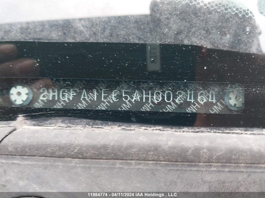 2010 Honda Civic VIN: 2HGFA1E65AH002464 Lot: 11984774