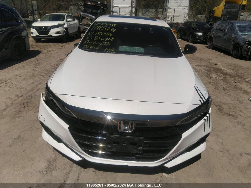 2021 Honda Accord Sport VIN: 1HGCV1F35MA802468 Lot: 11985261