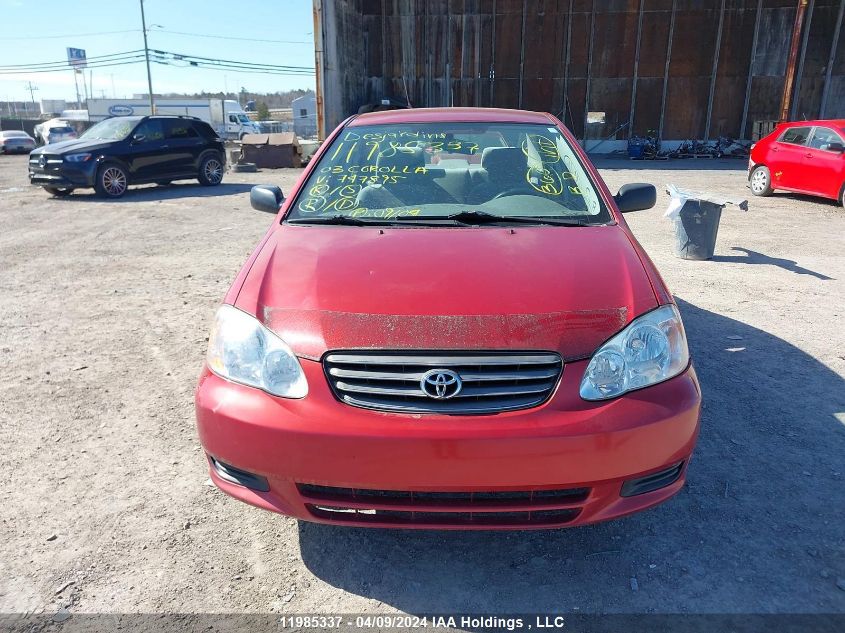 2003 Toyota Corolla Ce/Le/S VIN: 2T1BR32E63C747895 Lot: 11985337