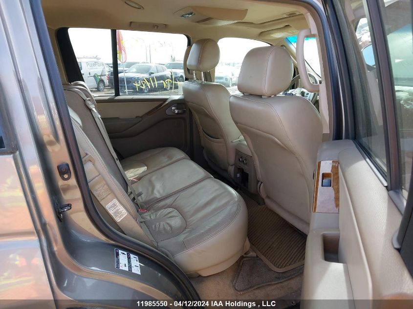 2006 Nissan Pathfinder Le/Se/Xe VIN: 5N1AR18WX6C662275 Lot: 11985550