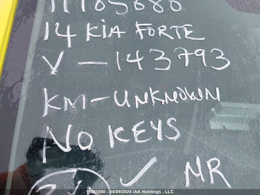 2014 Kia Forte VIN: KNAFX4A67E5143793 Lot: 11985680