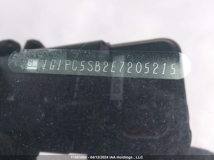 2014 Chevrolet Cruze VIN: 1G1PC5SB2E7205215 Lot: 11985864