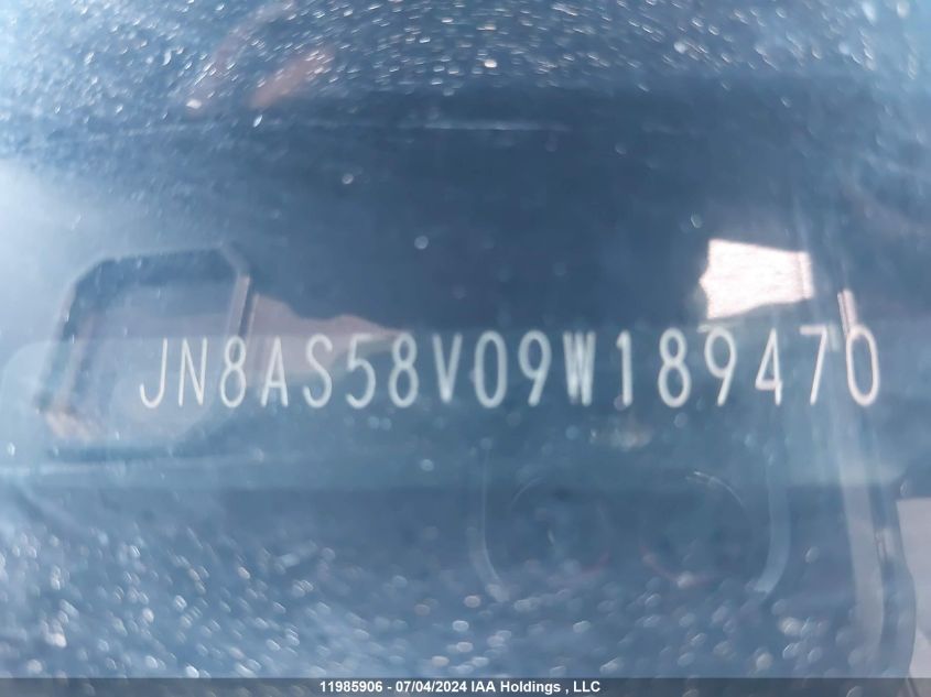 2009 Nissan Rogue VIN: JN8AS58V09W189470 Lot: 11985906