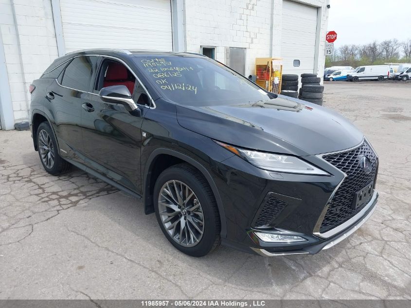 2022 Lexus Rx 450H F-Sport VIN: 2T2YGMDA6NC086125 Lot: 11985957