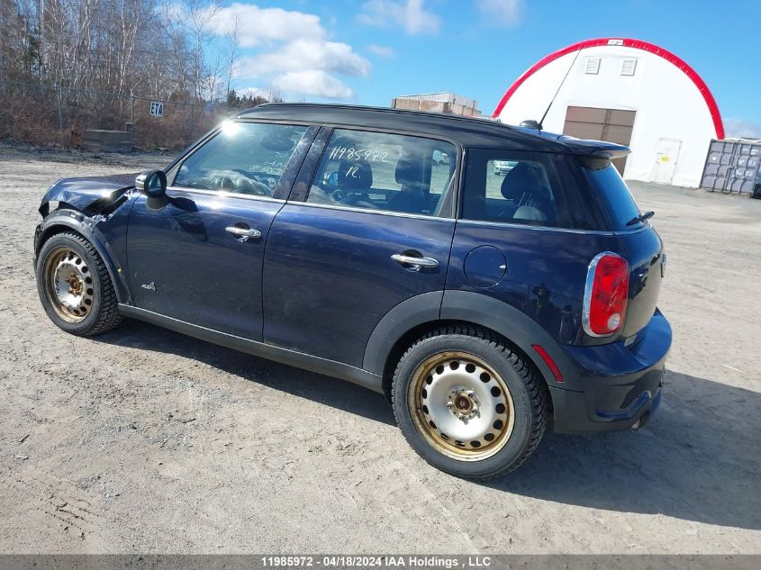 2012 Mini Cooper Countryman VIN: WMWZC5C55CWL62925 Lot: 11985972