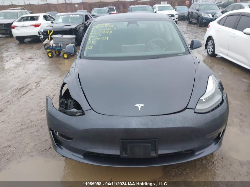 2022 Tesla Model 3 VIN: 5YJ3E1EB3NF127493 Lot: 11985998