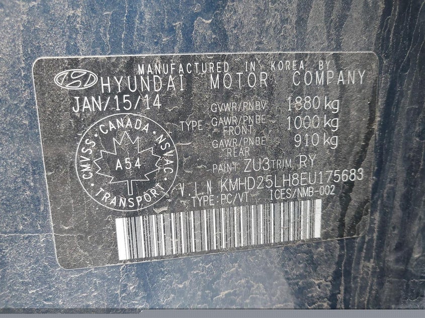 2014 Hyundai Elantra Gt VIN: KMHD25LH8EU175683 Lot: 11986356