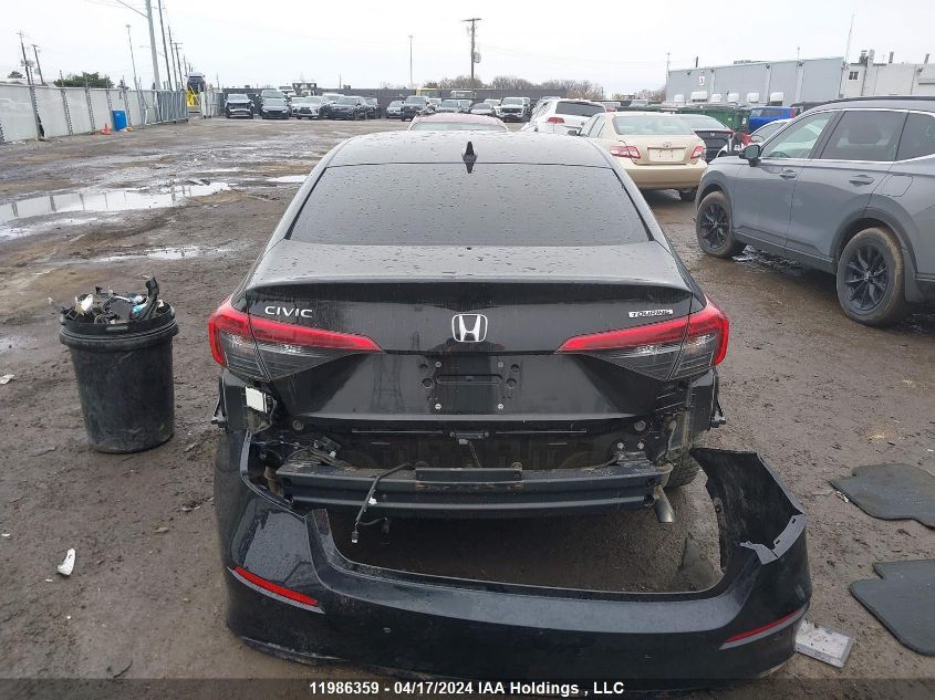 2022 Honda Civic Touring VIN: 2HGFE1F98NH001411 Lot: 51386194