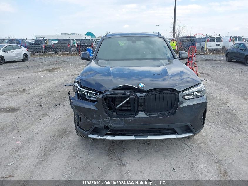 2022 BMW X3 VIN: 5UX53DP07N9M12346 Lot: 11987010