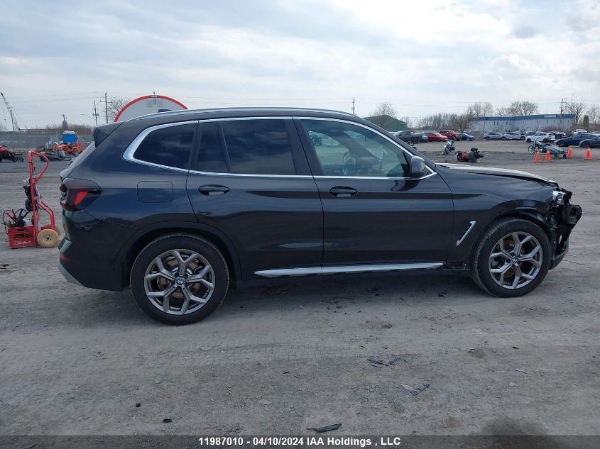 2022 BMW X3 VIN: 5UX53DP07N9M12346 Lot: 11987010