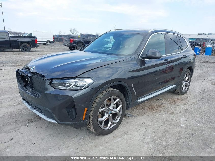 2022 BMW X3 VIN: 5UX53DP07N9M12346 Lot: 11987010