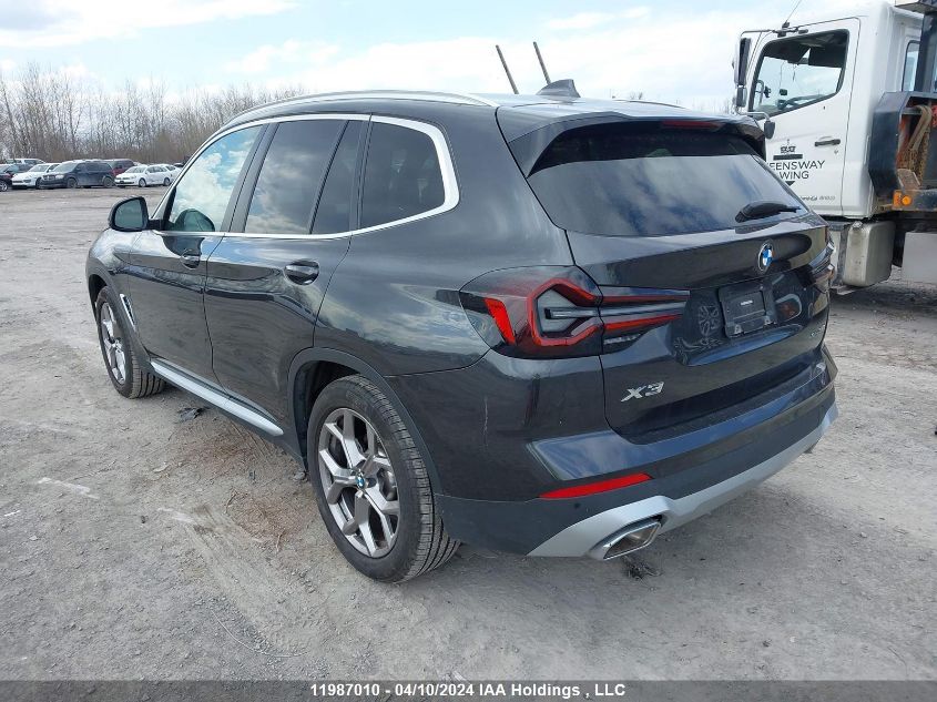 2022 BMW X3 VIN: 5UX53DP07N9M12346 Lot: 11987010