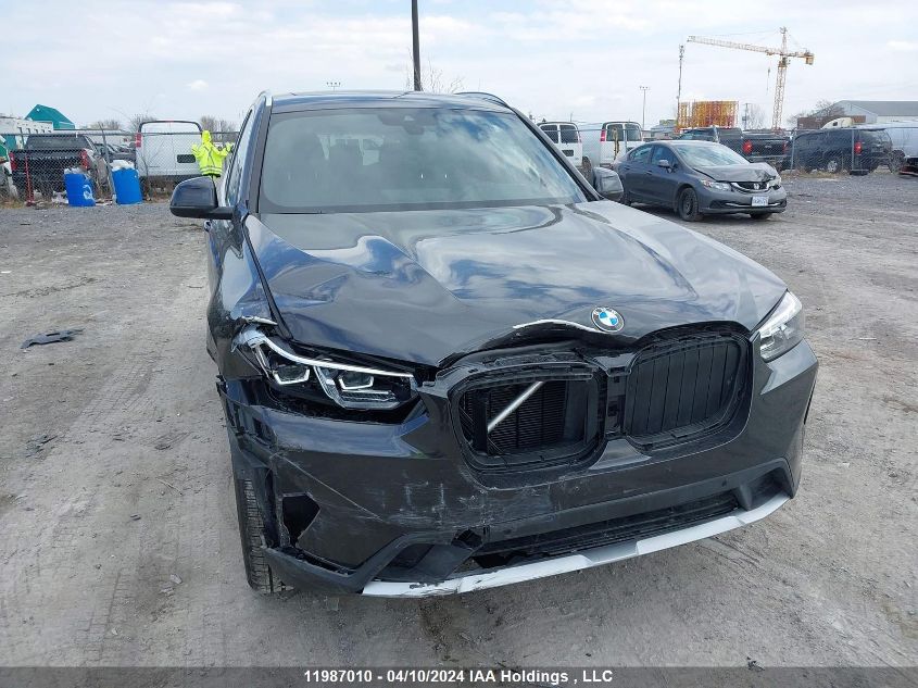 2022 BMW X3 VIN: 5UX53DP07N9M12346 Lot: 11987010