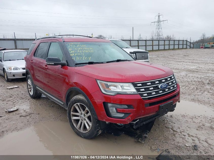 2016 Ford Explorer Xlt VIN: 1FM5K7DH0GGA64805 Lot: 11987026