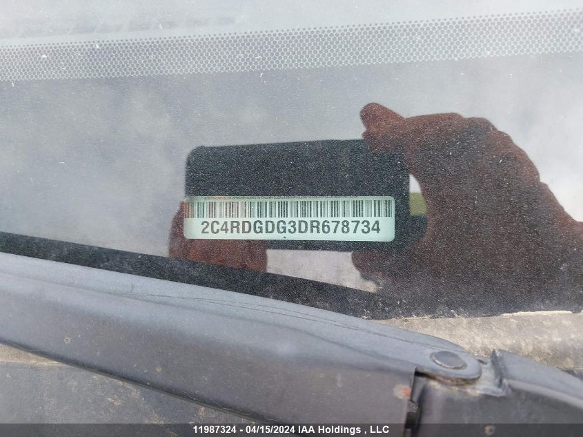 2013 Dodge Grand Caravan Crew VIN: 2C4RDGDG3DR678734 Lot: 11987324