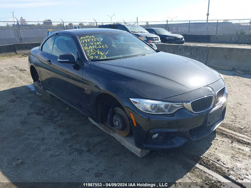 2017 BMW 4 Series VIN: WBA4U1C34H5A16265 Lot: 11987553