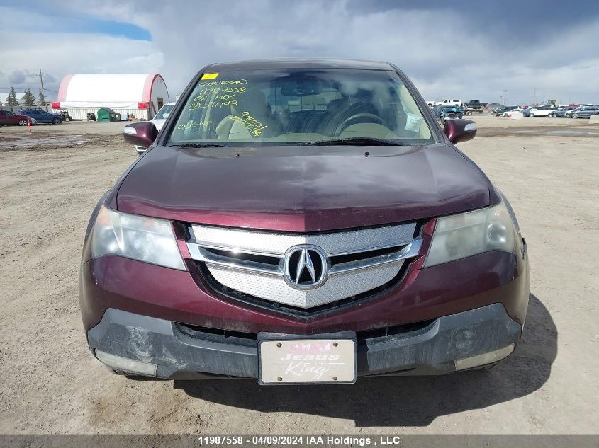 2008 Acura Mdx VIN: 2HNYD28288H511143 Lot: 11987558