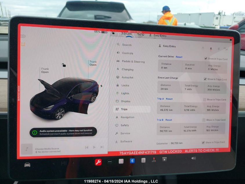 2022 Tesla Model Y VIN: 7SAYGAEE4NF431719 Lot: 11988274