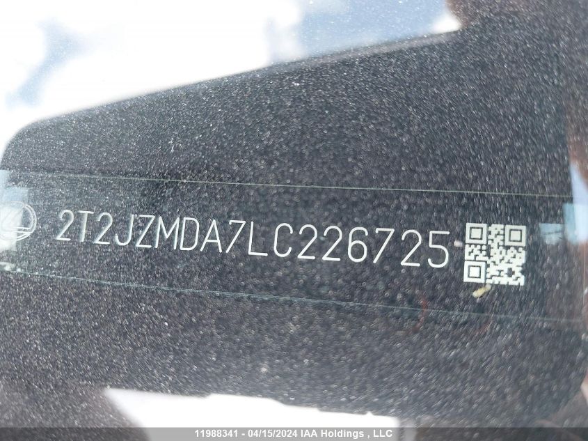 2020 Lexus Rx 350 VIN: 2T2JZMDA7LC226725 Lot: 11988341