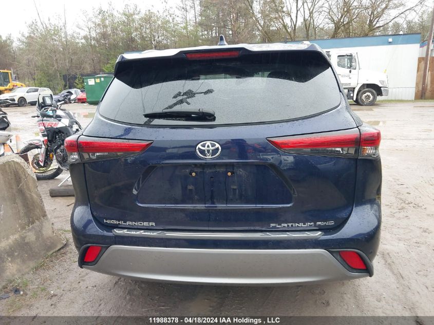 2022 Toyota Highlander Platinum VIN: 5TDFZRBH4NS196097 Lot: 11988378