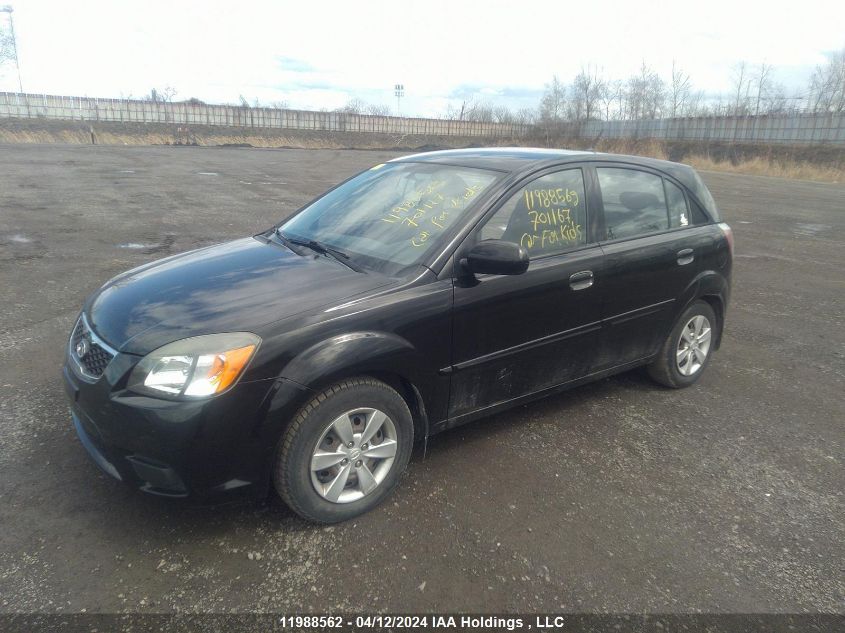 2010 Kia Rio Lx/Sx VIN: KNADH5B38A6701167 Lot: 11988562