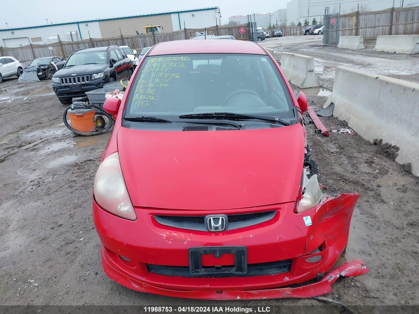 2007 Honda Fit S VIN: JHMGD37667S818375 Lot: 11988753