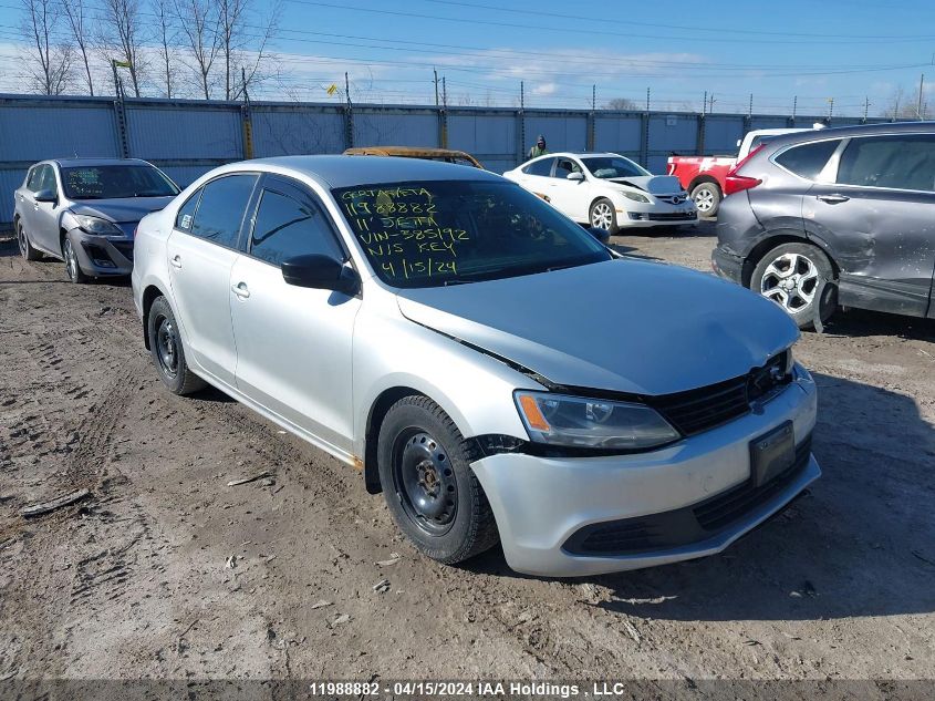 2011 Volkswagen Jetta Sedan VIN: 3VW1K7AJ1BM385192 Lot: 11988882