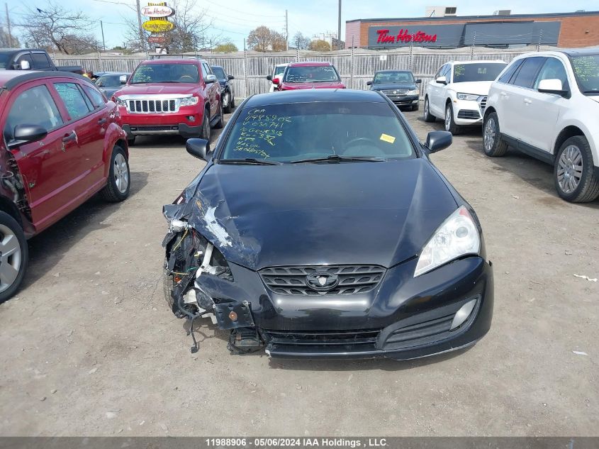 2010 Hyundai Genesis Coupe 2.0T VIN: KMHHT6KDXAU030741 Lot: 11988906