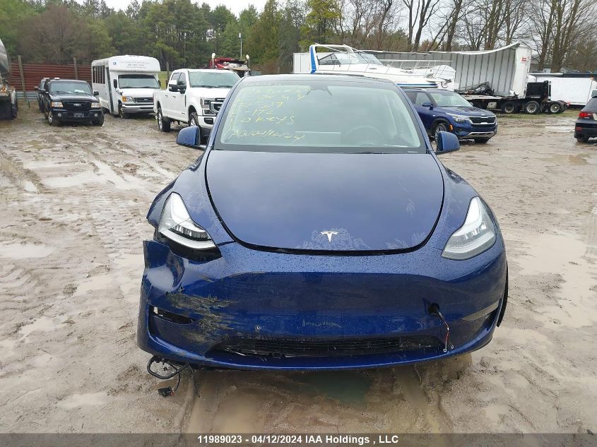 2022 Tesla Model Y VIN: 7SAYGDEE0NF576337 Lot: 11989023