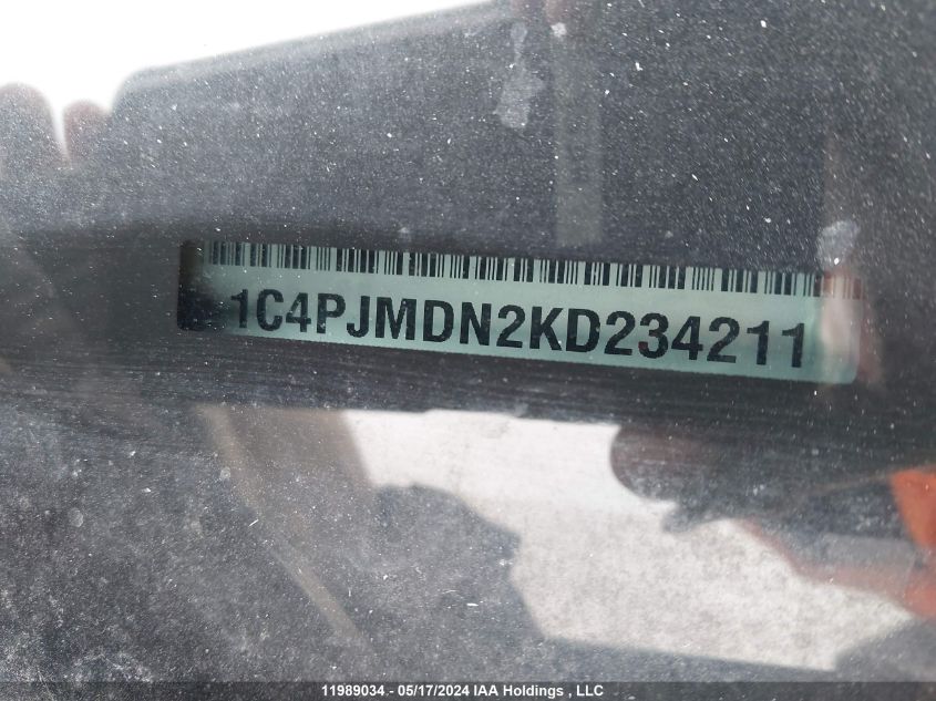 2019 Jeep Cherokee Limited VIN: 1C4PJMDN2KD234211 Lot: 11989034
