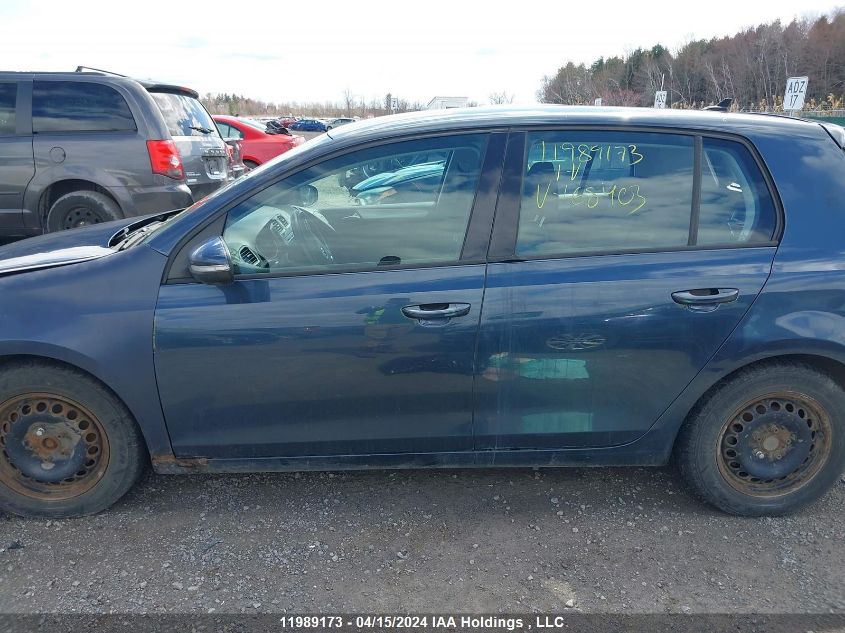 2010 Volkswagen Golf VIN: WVWDA7AJ8AW168403 Lot: 11989173