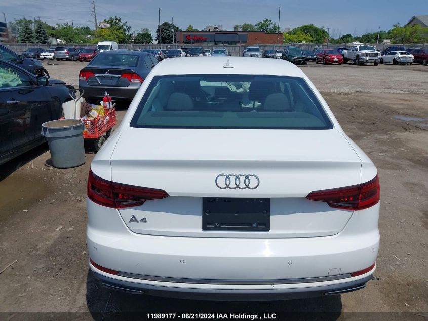 2019 Audi A4 VIN: WAUGMAF43KA120856 Lot: 11989177
