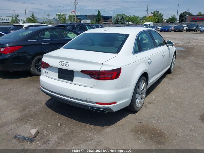 2019 Audi A4 VIN: WAUGMAF43KA120856 Lot: 11989177