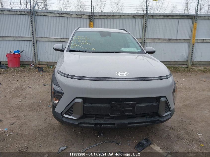 2024 Hyundai Kona Sel VIN: KM8HBCAB7RU113377 Lot: 11989280