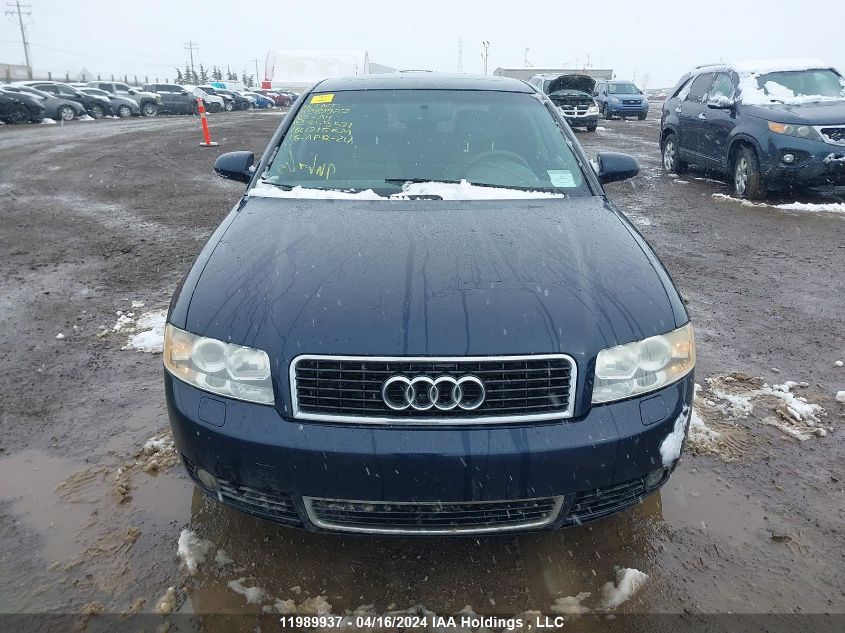 2003 Audi A4 1.8T Quattro VIN: WAULC68E83A359521 Lot: 39241444