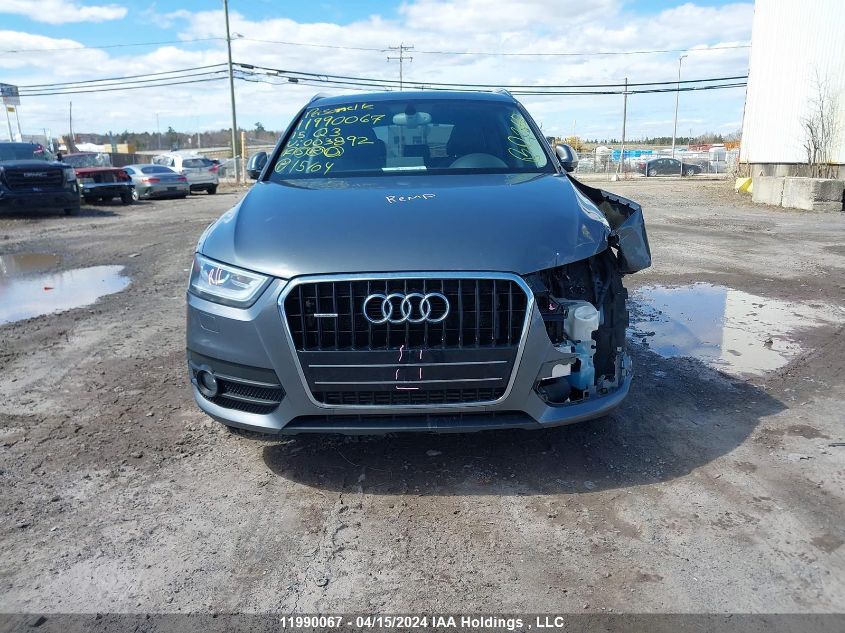 2015 Audi Q3 Premium Plus VIN: WA1EFEFS9FR003892 Lot: 11990067