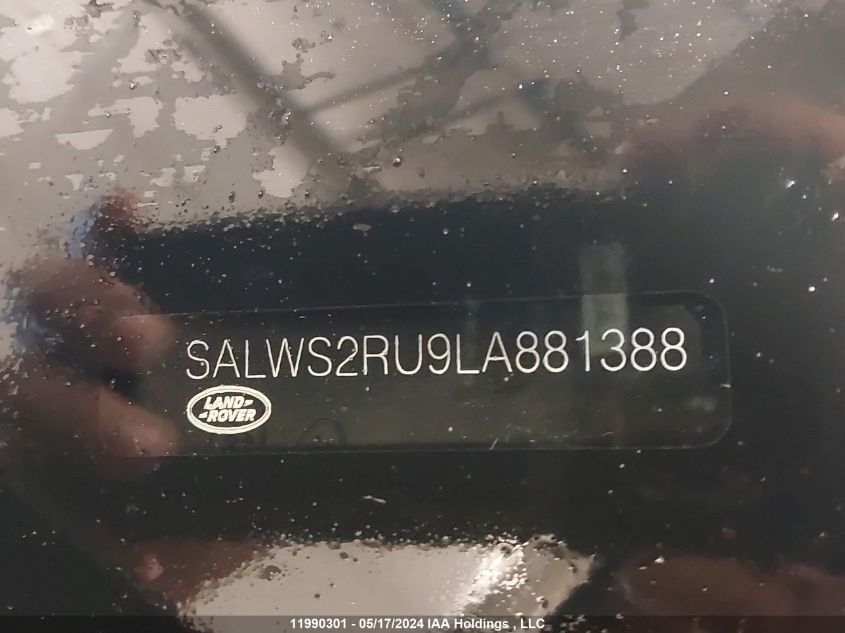 2020 Land Rover Range Rover Sport VIN: SALWS2RU9LA881388 Lot: 11990301