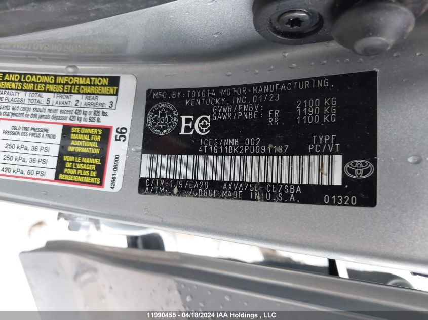 4T1G11BK2PU091187 2023 Toyota Camry Se