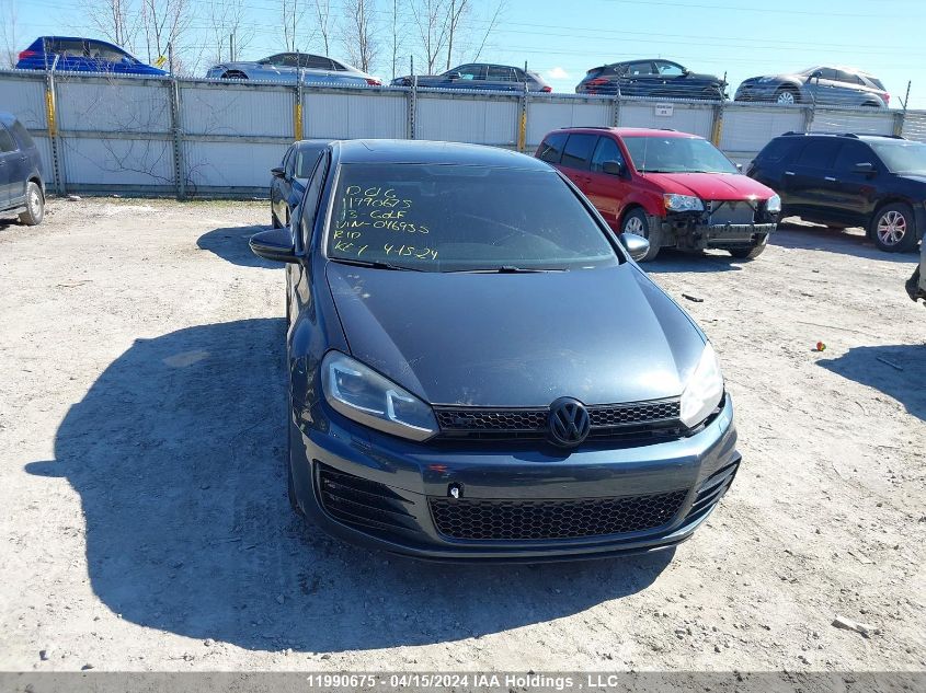 2013 Volkswagen Golf VIN: WVWCA7AJ1DW046935 Lot: 11990675