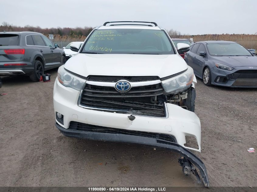 2014 Toyota Highlander Hybrid Le/Limited/Xle VIN: 5TDDCRFH1ES006162 Lot: 11990890