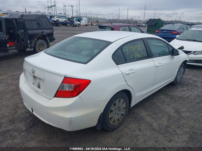 2012 Honda Civic VIN: 2HGFB2F57CH116073 Lot: 11990983