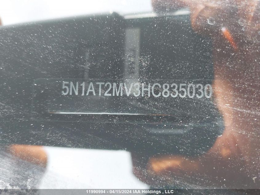2017 Nissan Rogue VIN: 5N1AT2MV3HC835030 Lot: 11990994