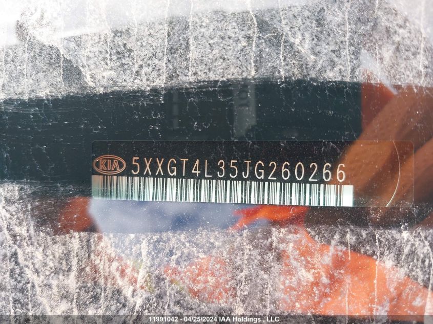 2018 Kia Optima VIN: 5XXGT4L35JG260266 Lot: 11991042