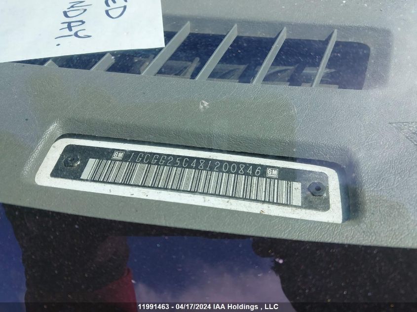 2008 Chevrolet Express G2500 VIN: 1GCGG25C481200846 Lot: 11991463