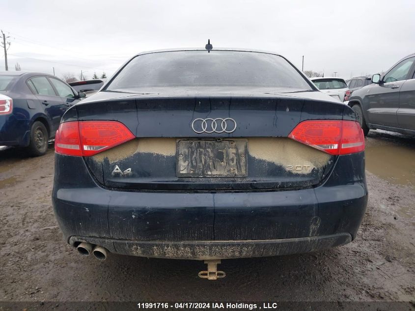2011 Audi A4 Premium VIN: WAUDFCFLXBN037918 Lot: 11991716