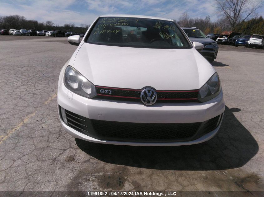 2013 Volkswagen Gti VIN: WVWEV7AJ3DW049591 Lot: 11991852